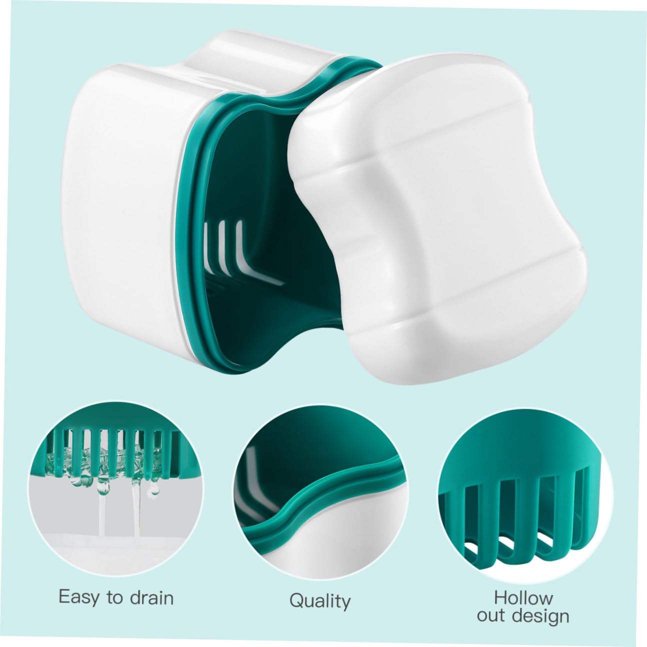 1 Piece Tooth Storage Box, Denture Container Plastic, Ideal for Dentures, Tooth Prosthesis Storage, 8x7 Cm, Various Colors