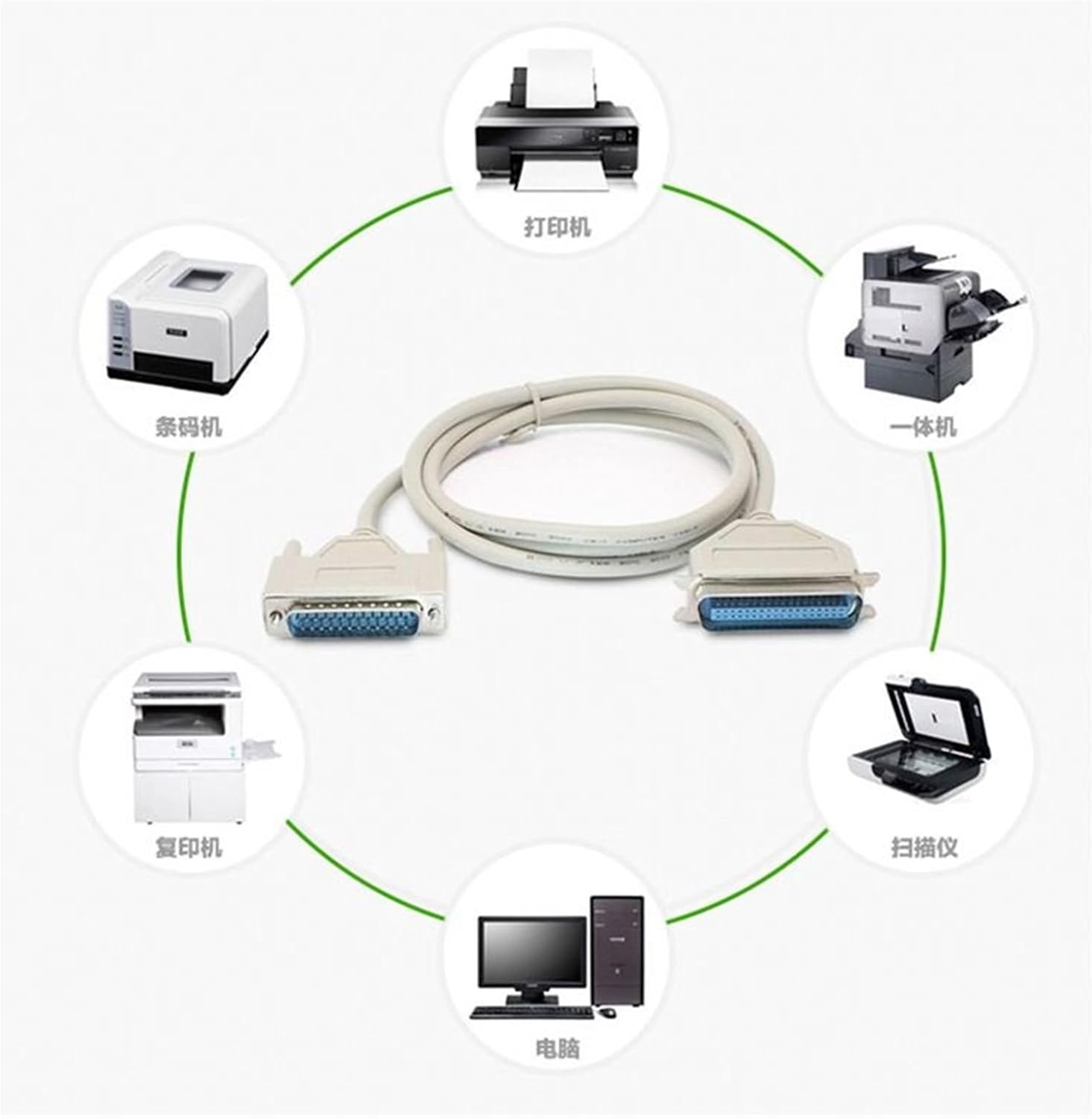 Computer Parallel Port 25pin DB25 to CN36 36Pin Printer Parallel Serial IEEE-1284 Printer Data Cable Cord Connector 1.5m 3 Meters 10m(1.5M)