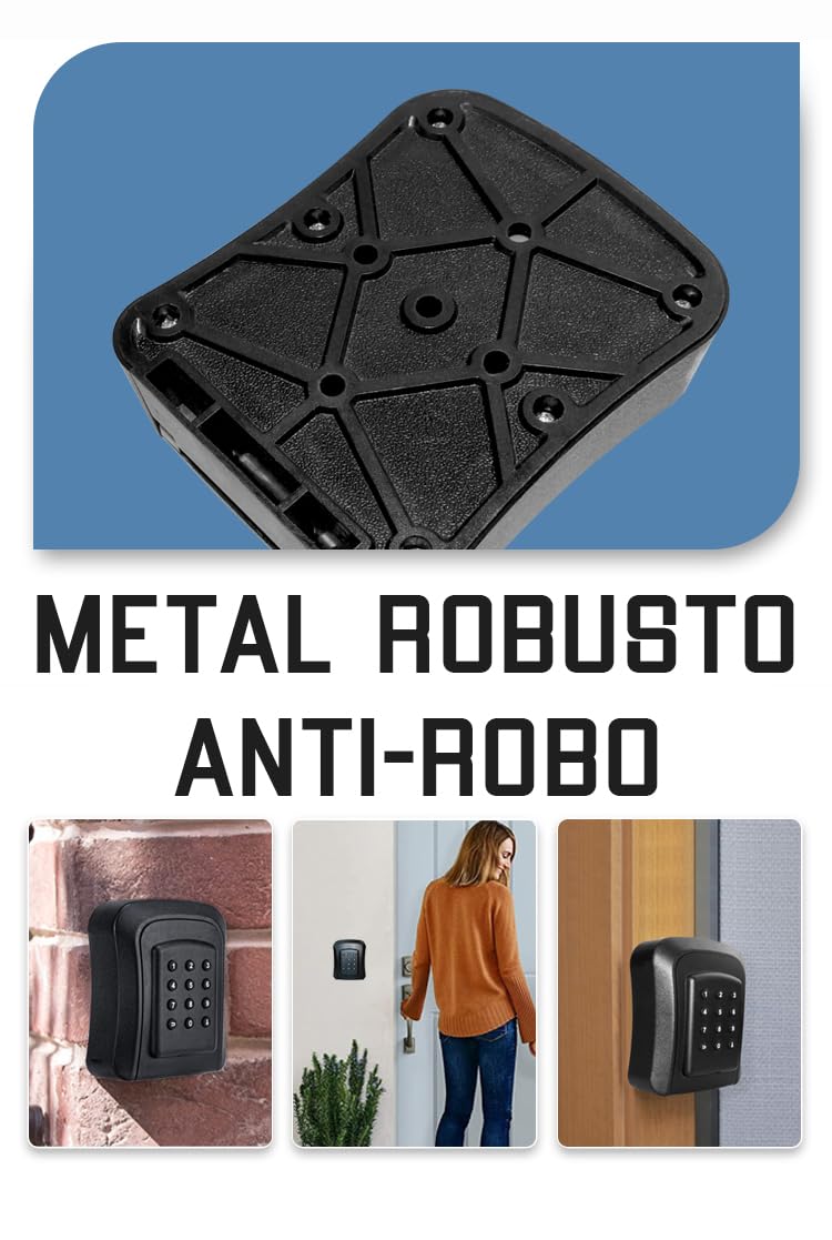 NAXO XOB EU Caja de Seguridad para Llaves, Cerradura Inteligente, Armario, Pared, Negro, Caja Fuerte Llavero, Porta Llaves, Exterior Digital Bluetooth Codigo Pin WiFi Requiere Pasarela Puente WiFi