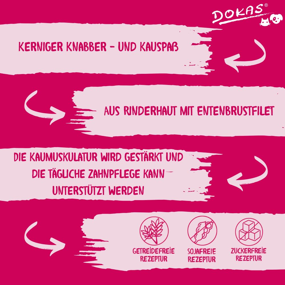DOKAS Getreidefreier Premium Kausnack für Hunde – Ideal für große Hunde, 210 g (10er Pack)