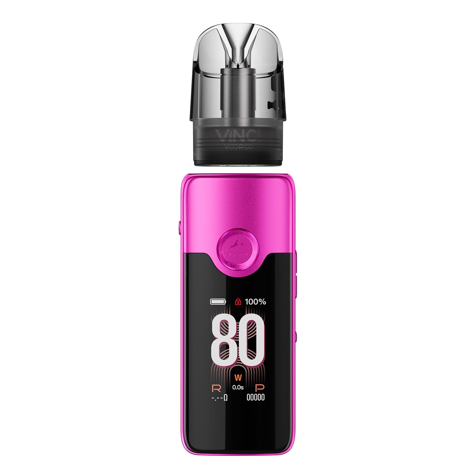 For VOOPOO VINCI E80 Kit 80W Pod Mod Built 3000mAh Battery Electronic Cigarette Vape with 5ML VINCI E Cartridge 0.3/0.6ohm Vaping,No Nicotine (Rosso rosa)
