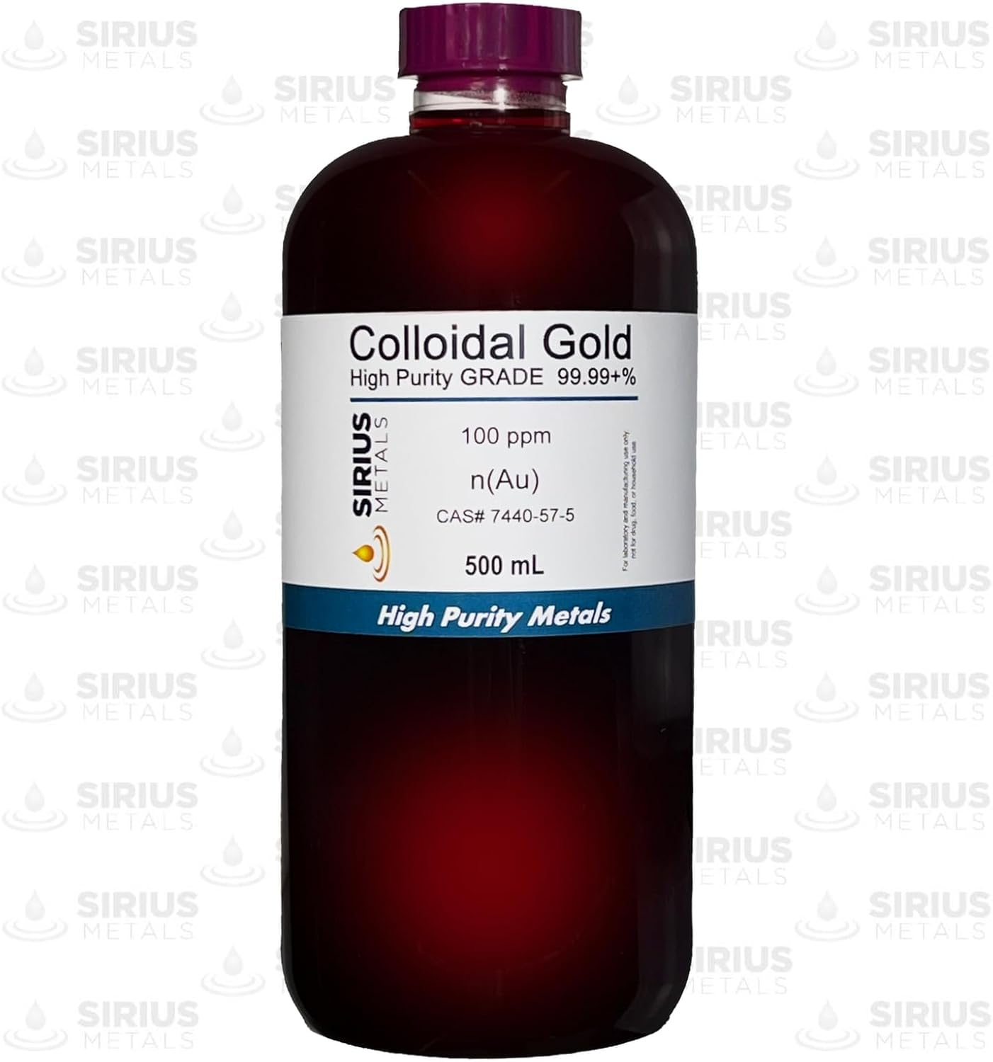 True Colloidal Gold – 100 ppm - 99.99+% Purity - 500 mL (16.9 Fl Oz) in Clear BPA-Free Plastic Bottle - Made in USA