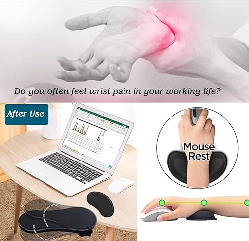 Miniatura 3 de Soporte para reposabrazos, almohadilla para reposamuñecas para teclado, con cojín de muñeca para mouse para oficina, extensor de reposamuñecas