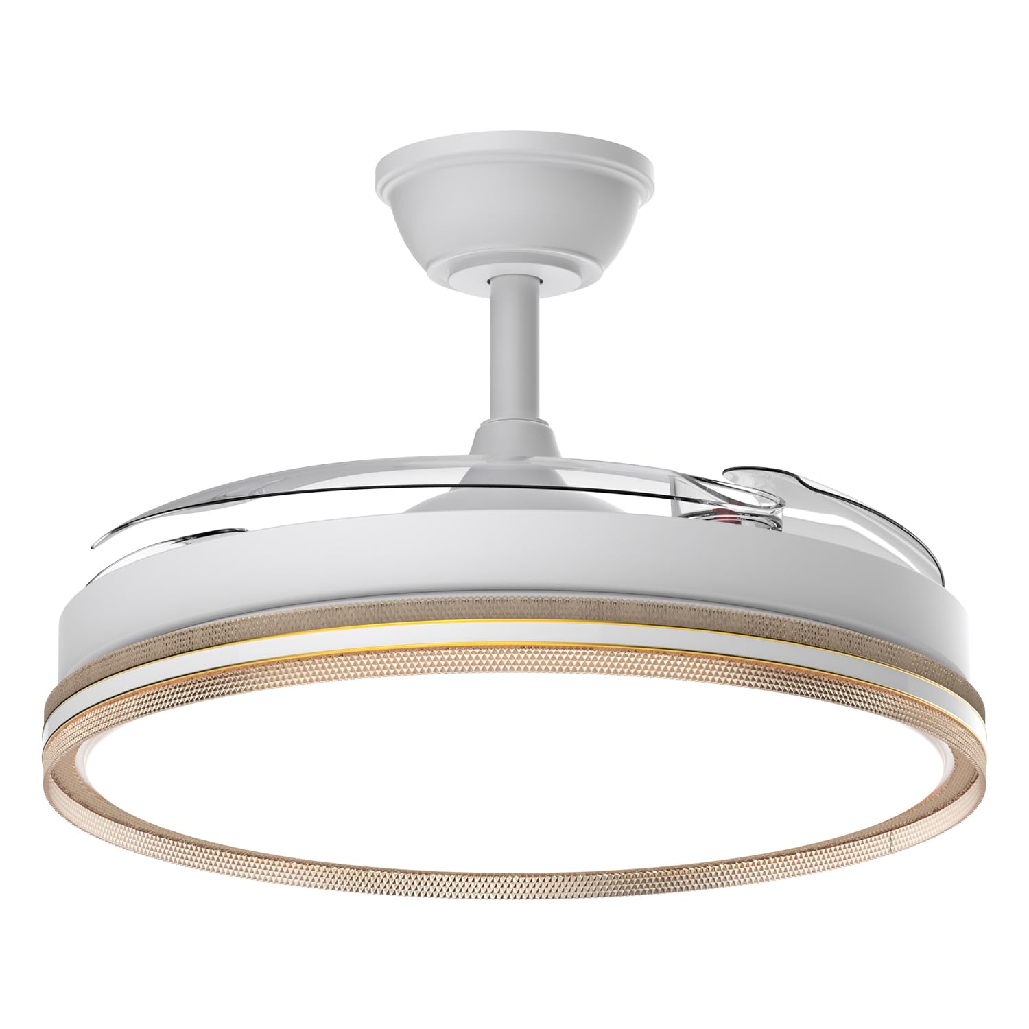 Airwit 106cm Ventilador de Techo Silencioso con Luz Aspas Retráctiles, Regulable LED Lampara Ventilador Techo con Mando a Distancia y Reversible Motor DC para Dormitorio Salon Cocina, 6 Velocidades
