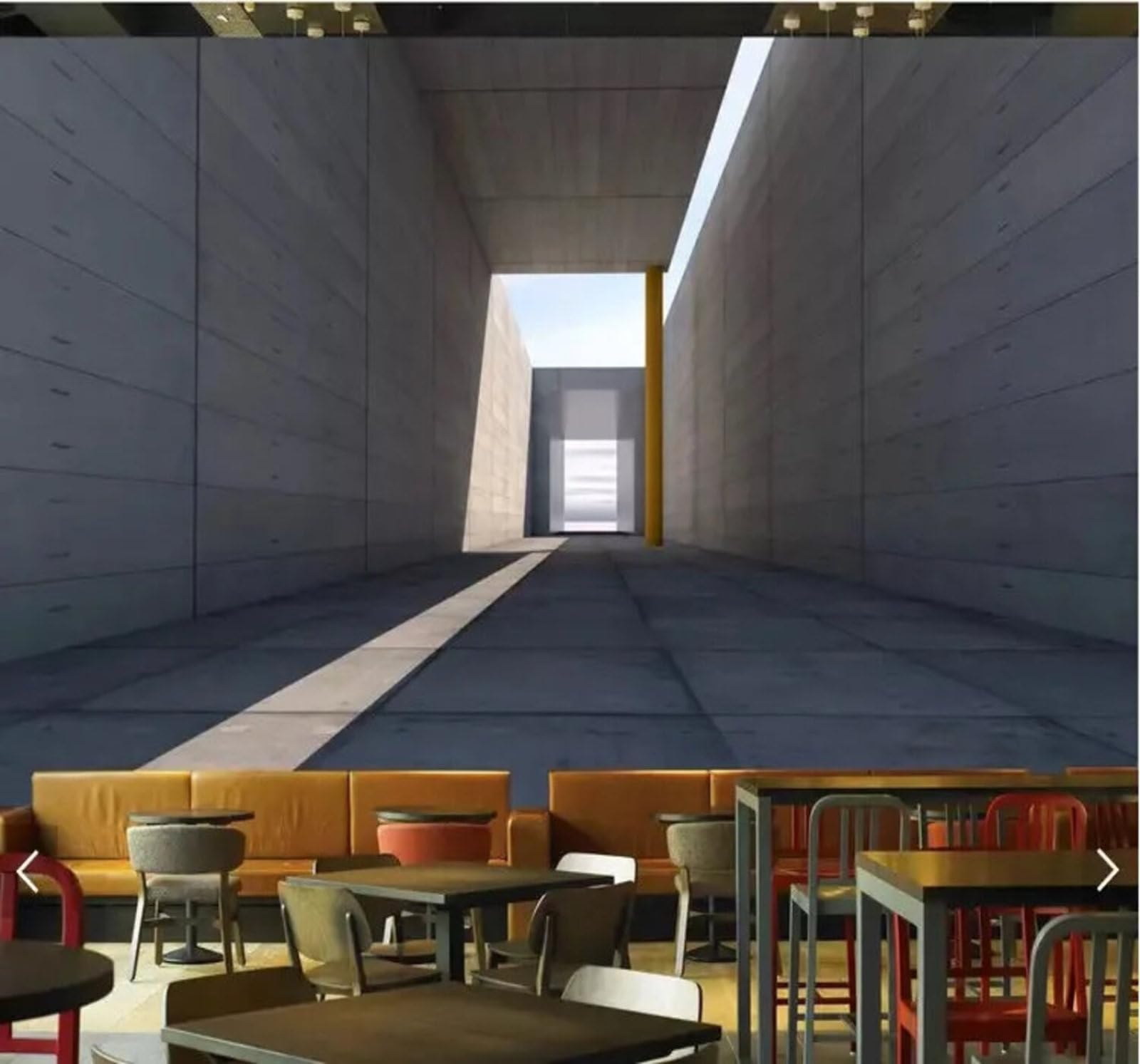 Wallpaper-3D-Xlm 350Cm×256Cm(B×H) Concrete Texture Spatial Extension Restaurant Café 3D Wallpaper Easy Install Feature Office Living Room Sofa Bedroom Tv Background Wall Decoration-350Cm×256Cm