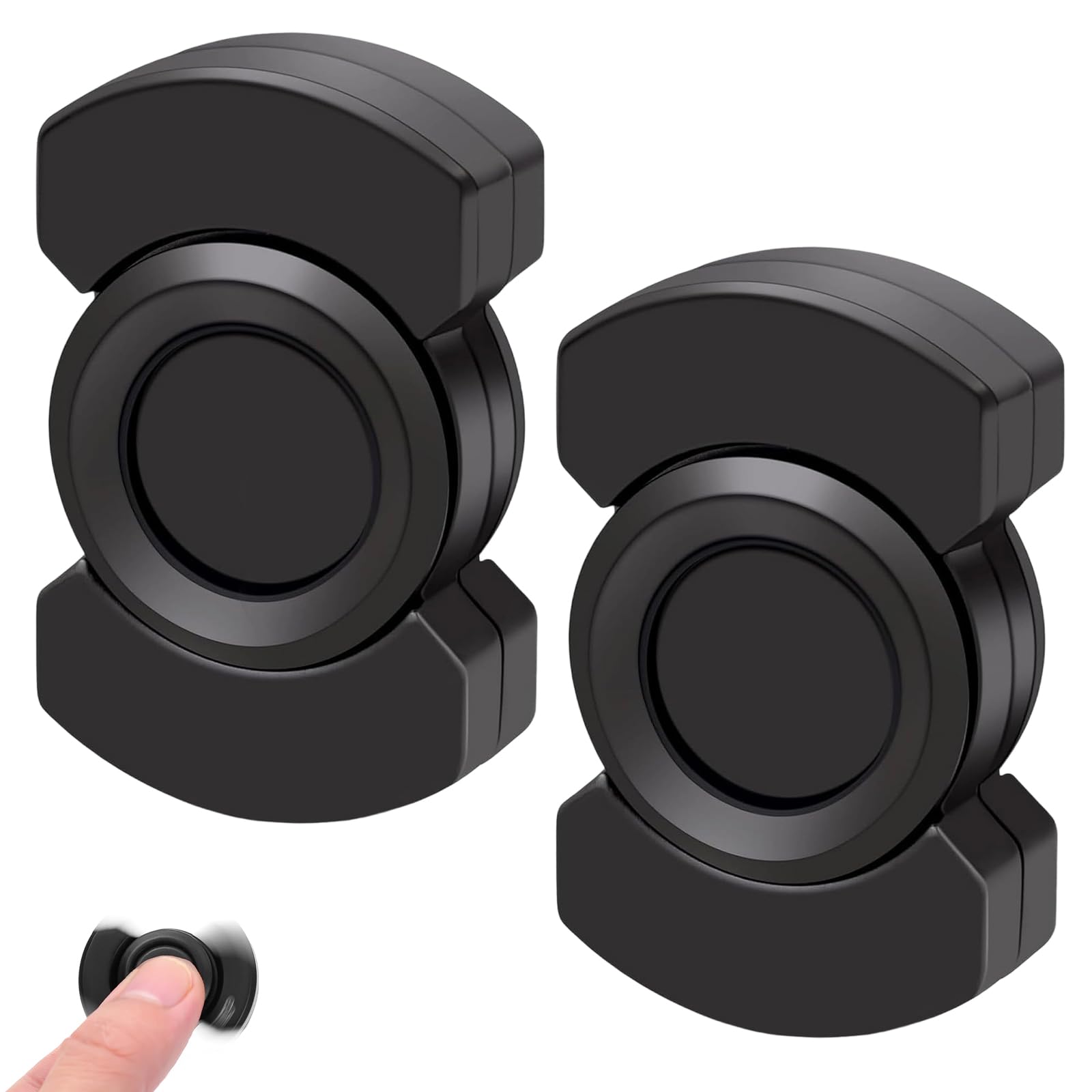 2 PCS Fidget Spinners Black 3-In-1 Fidget Slider Compact And Portable Spinner Toy