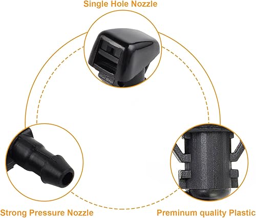 Miniatura 2 de 55157319AA - Juego de 2 boquillas para limpiaparabrisas delantero, un solo orificio compatible con Dodge Nitro 2007-2012, Commander 2006-2010