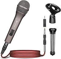 Vista 9 de Micrófono dinámico profesional para cantar micrófono de karaoke con cable de audio XLR de 16 pies a 1/4 pulgadas, micrófono de mano vocal