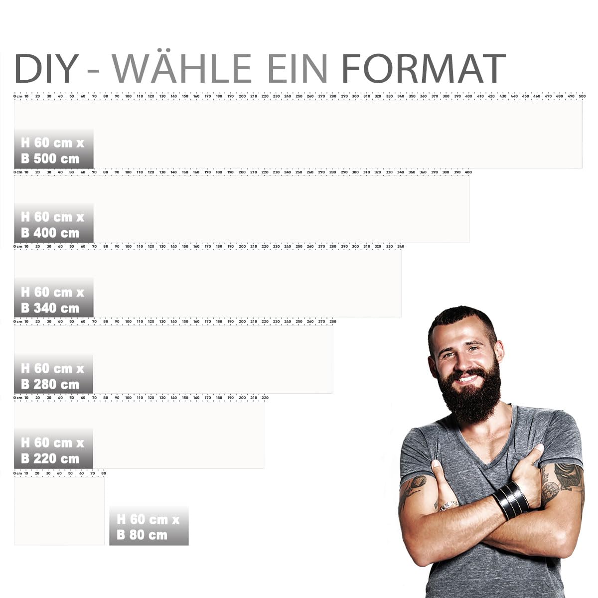 Stickerprofis Küchenrückwand GLANZ selbstklebend PURE WHITE 1,8mm Hartkunststoff Spritzschutz 60 x 220cm