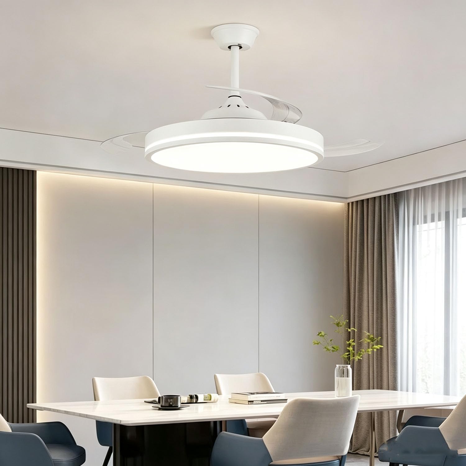 Piptyllite LED Ceiling Fan Light, White