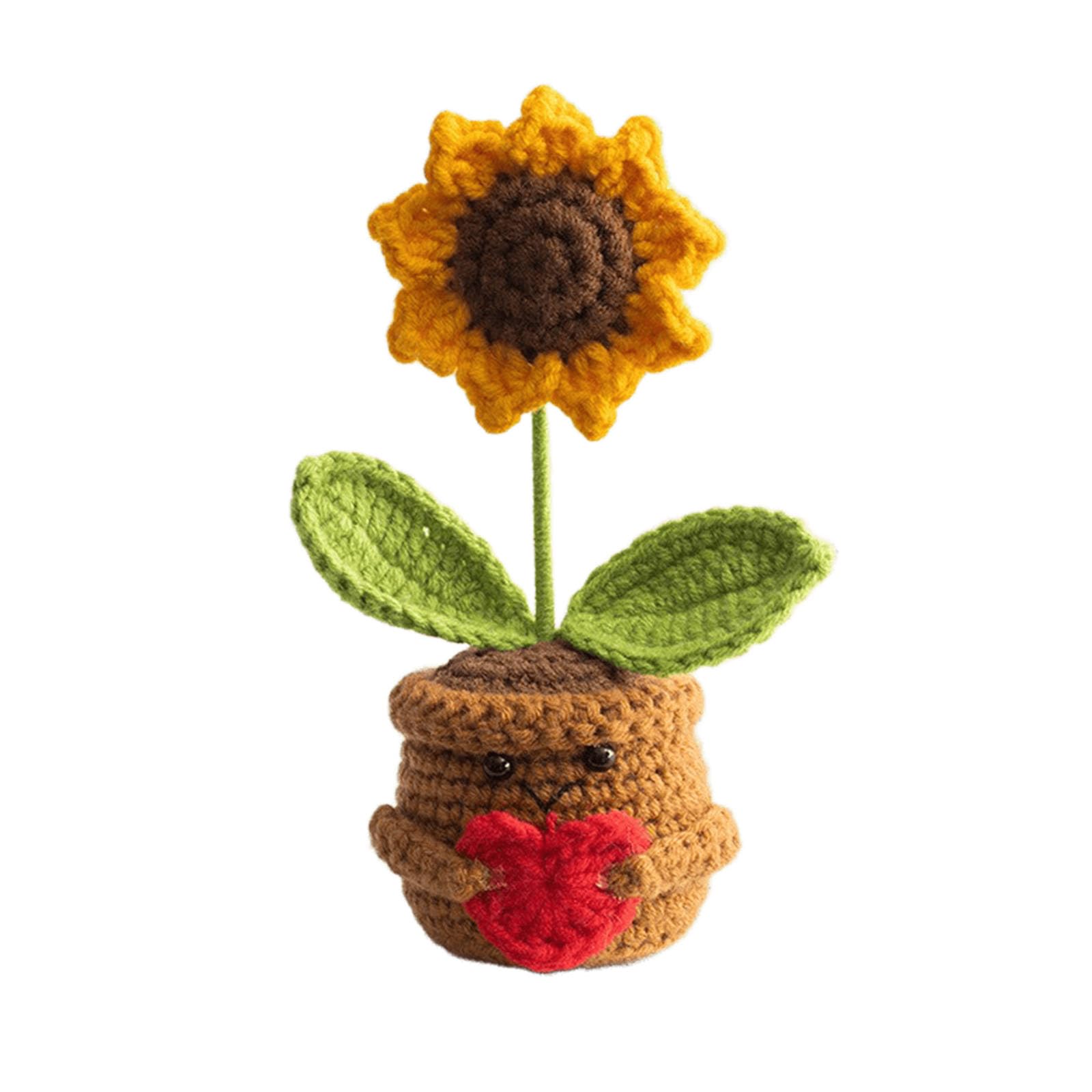 VGRDTW Get Well Soon Gifts for Women, Gifts to Cheer Someone Up, Friend Gift, Handmade Sunflower Heart Crochet Doll, Uplifting Gift for Women, Teachers, Thoughtful Appreciation Present