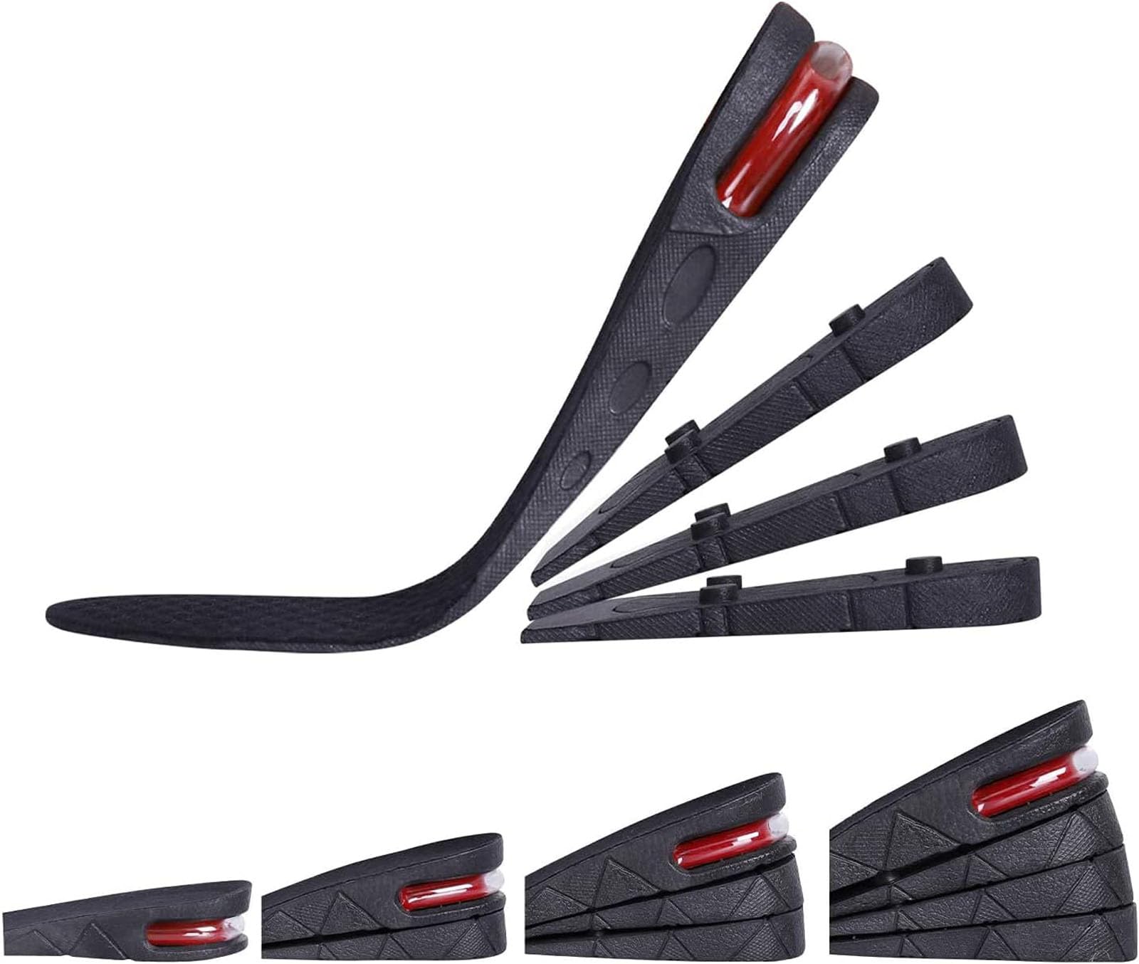 ALMEKAQUZ Height Increase Insoles | Unisex Height Booster | 4 Layer (3" / 7.5cm) Shoe Height Inserts for Men & Women | Height Insoles with Air Cushion,Anti-slip, Variable Size