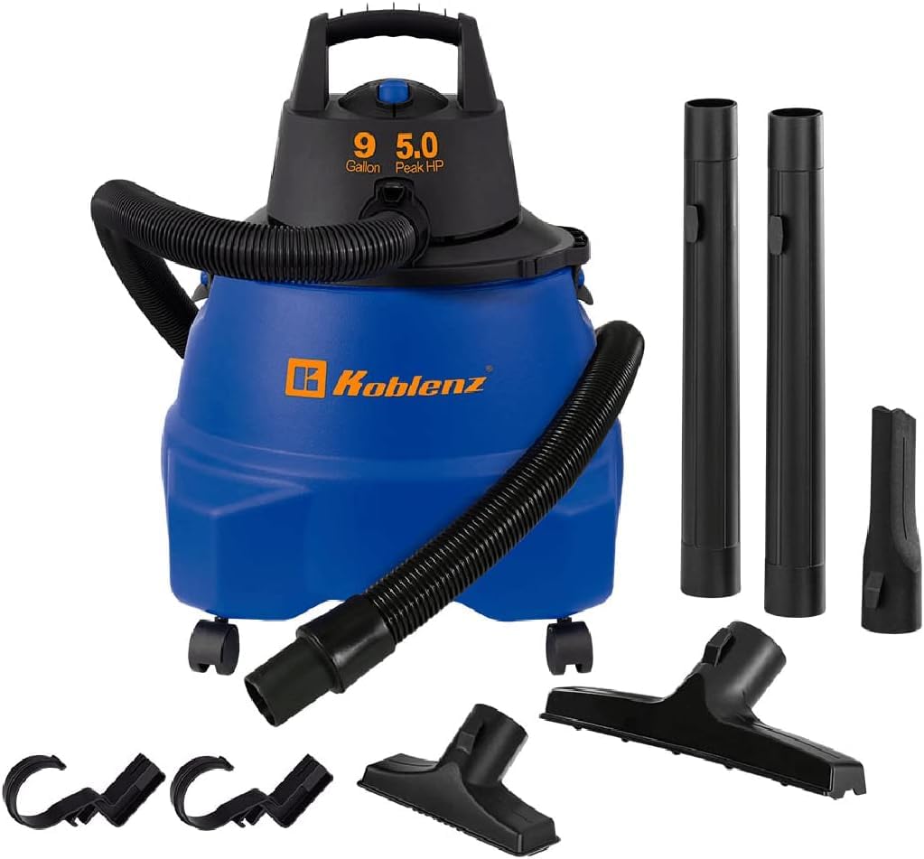 Koblenz Electric Wet Dry Vacuum with High Speed Injection and Suction Technology Includes Accessories, 9 Gallon Capacity Tank and 5 HP Motor Model WD-9 L212-image-5