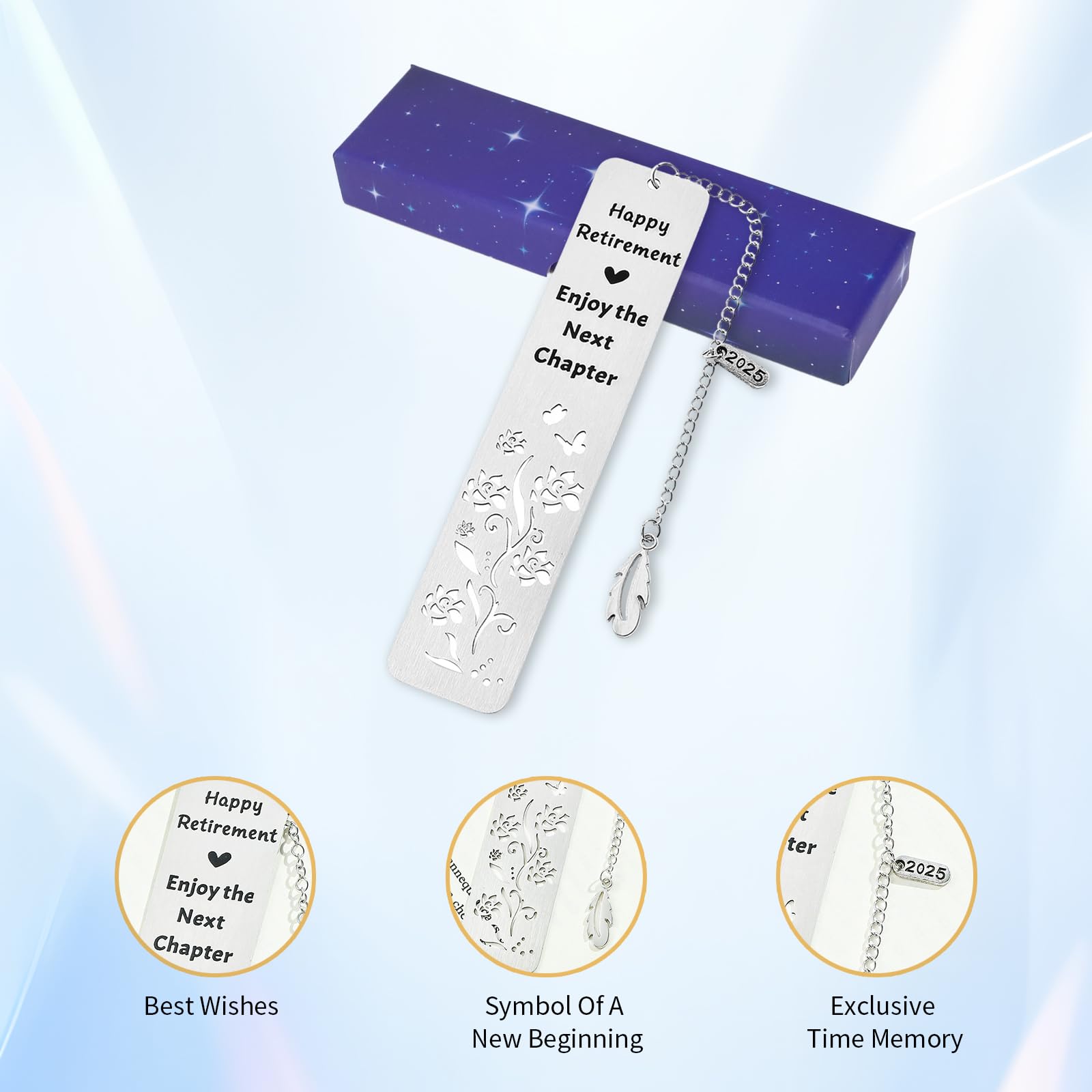 EOAMGO Retirement Gifts for Women and Men Stainless Steel Bookmark, Unique Retirement Gift for Retirees Teachers, Coworkers - Image 3