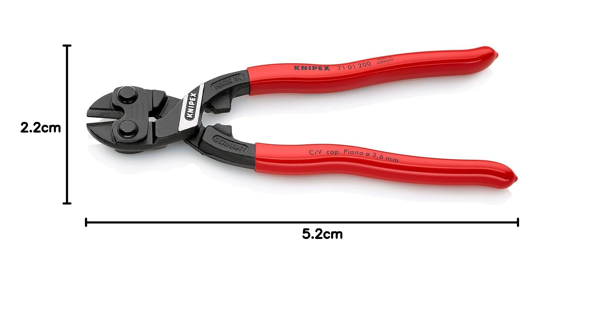 KNIPEX CoBolt Tronchese a doppia leva rivestiti in resina sintetica 200 mm, 71 01 200