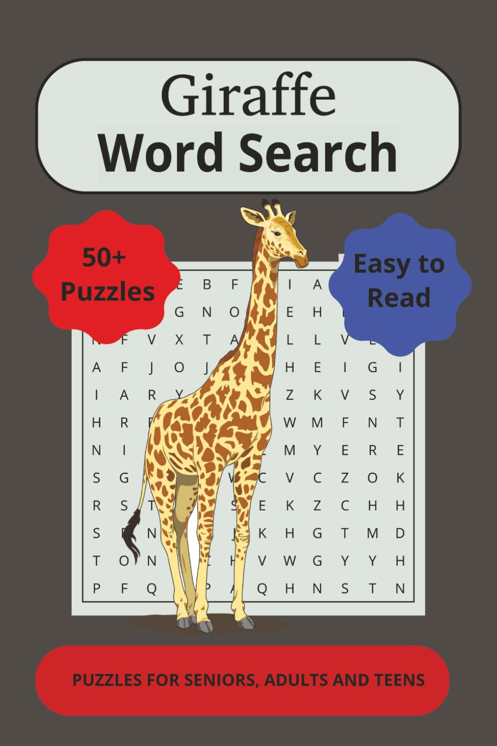 Giraffe Word Search Puzzle Book: Word Search with Easy to Read Print About Giraffes, Safari Animals, Zoo Animals and More | 6x9 inches 110 pages | 50+ ... Gift for Vacations, Holidays or Birthdays.