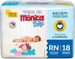 Turma da Mônica Baby Fralda Jumbinho Rn 18 Unidades
