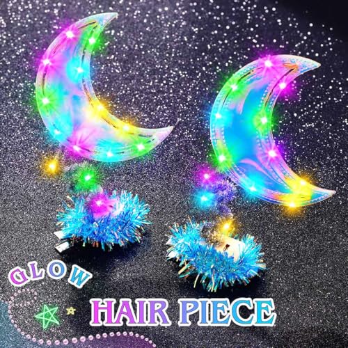 JONKY Pinzas de Pelo Luna LED Accesorios para Mujer miniatura 2