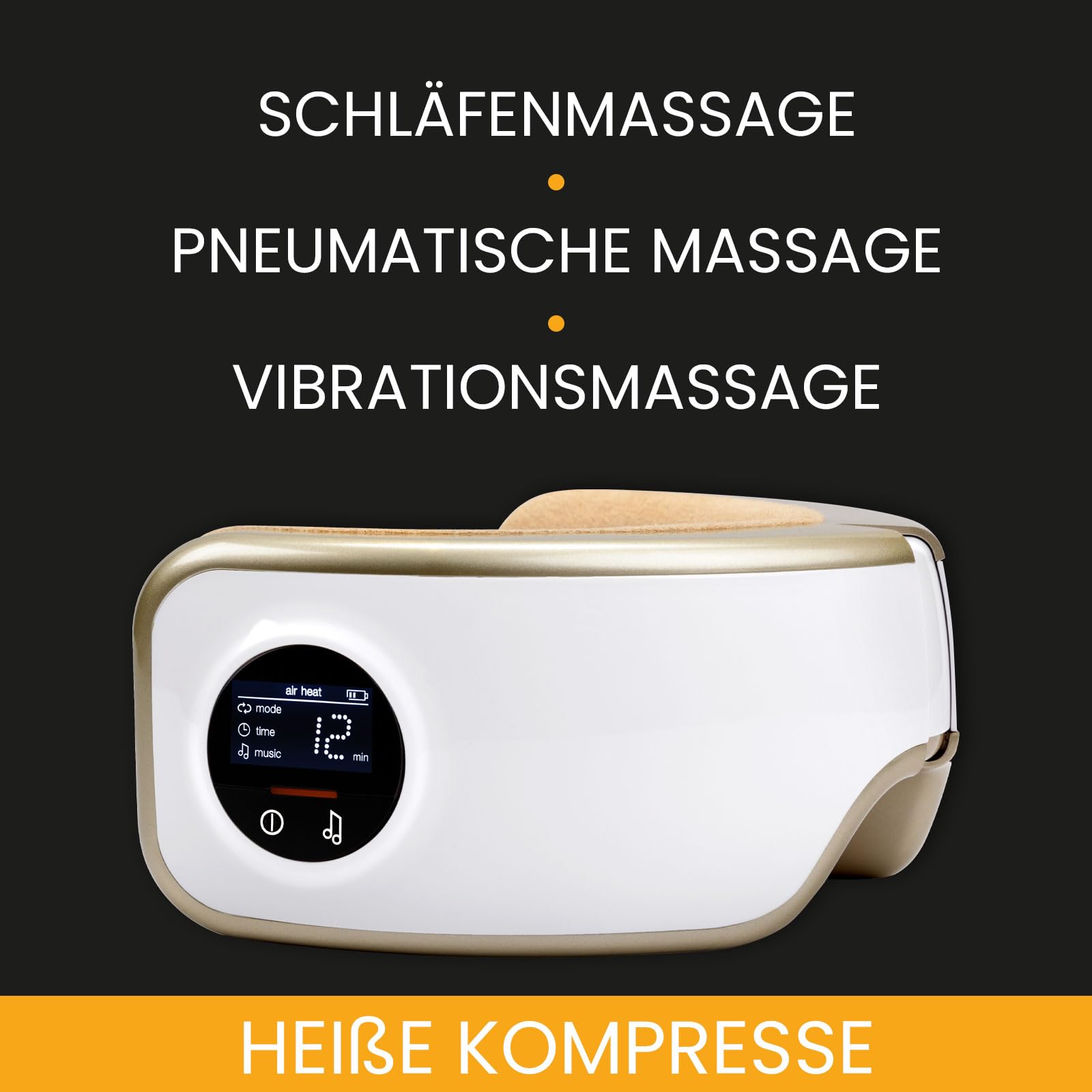 Medivon Horizon PRO - Massaggiatore per occhi con calore, compressione e musica