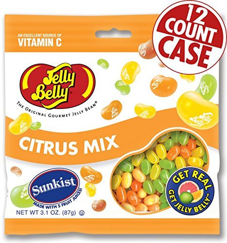 Jelly Belly Sunkist Citrus Mix Jelly Beans - 3.1 oz - 12 Count Case - Official, Genuine, Straight from the Source