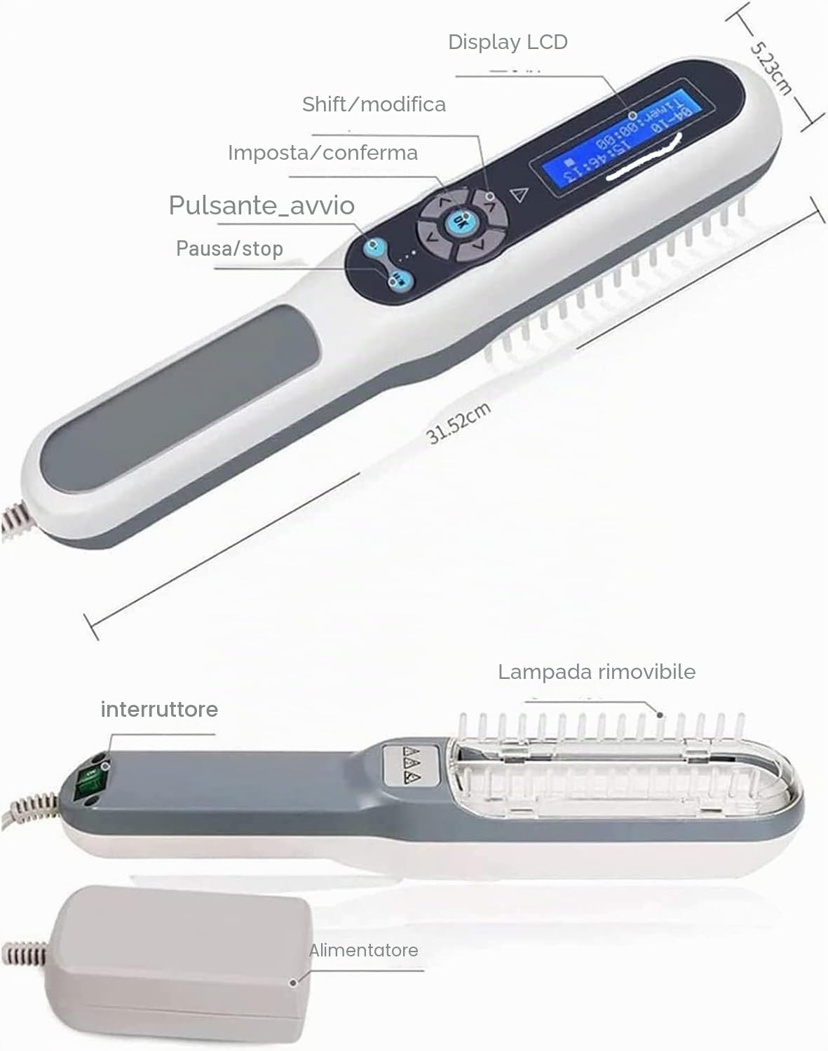 Lampada per fototerapia UVB per trattamento vitiligine 311 nm con timer e occhiali, dispositivo per fototerapia domestica per eczema e malattie della pelle