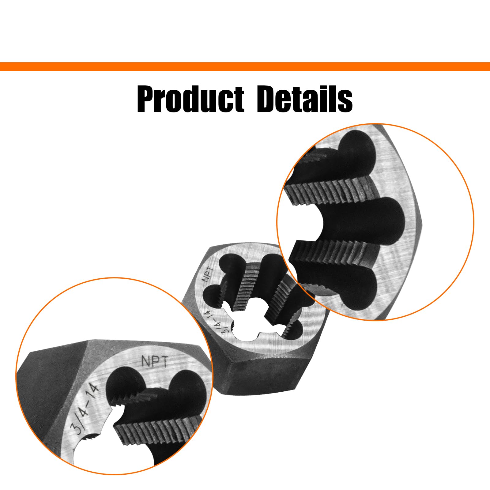 NPT Pipe Die Set 6 Piece Die Set Carbon Steel 1/8"-27 1/4"-18 3/8"-18 1/2"-14 3/4"-14 1"-11 1/2 — Amazon image 5