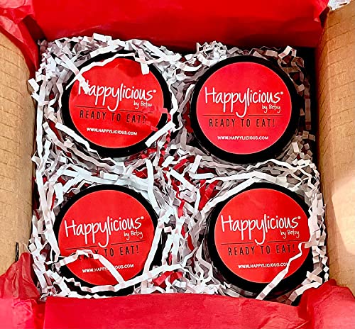 Happylicious | Gourmet Edible Cookie Dough | Safely Ready To Eat Right Out Of The Jar | Delicious Sweet Snack Or Dessert | Soft & Smooth Consistency | 4 Pack Of 4Oz Jars | (Variety Pack 1) #TOP6