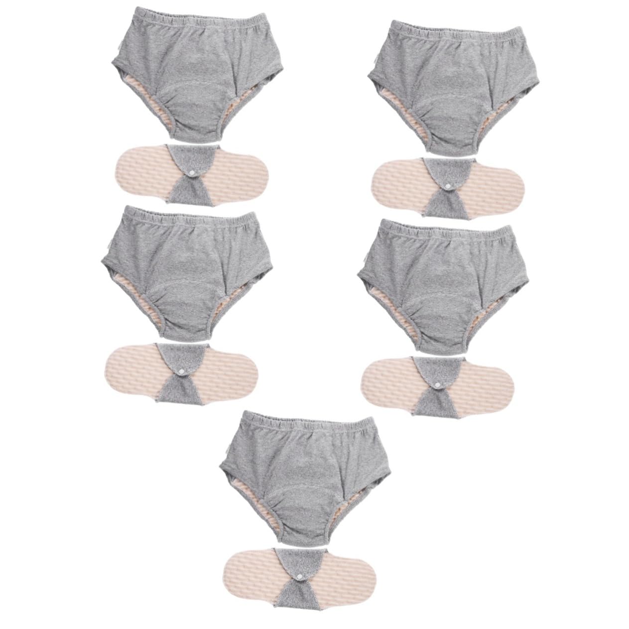 TOVINANNA 5pcs Elderly Diaper Adult Diaper Reusable Washable Cotton Underwear Leakproof for Men Women