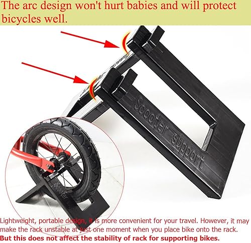 Miniatura 4 de Paquete de 2 soportes de estacionamiento para bicicletas de equilibrio para niños, soporte plegable para entrenamiento sin pedal, bicicleta, scooter