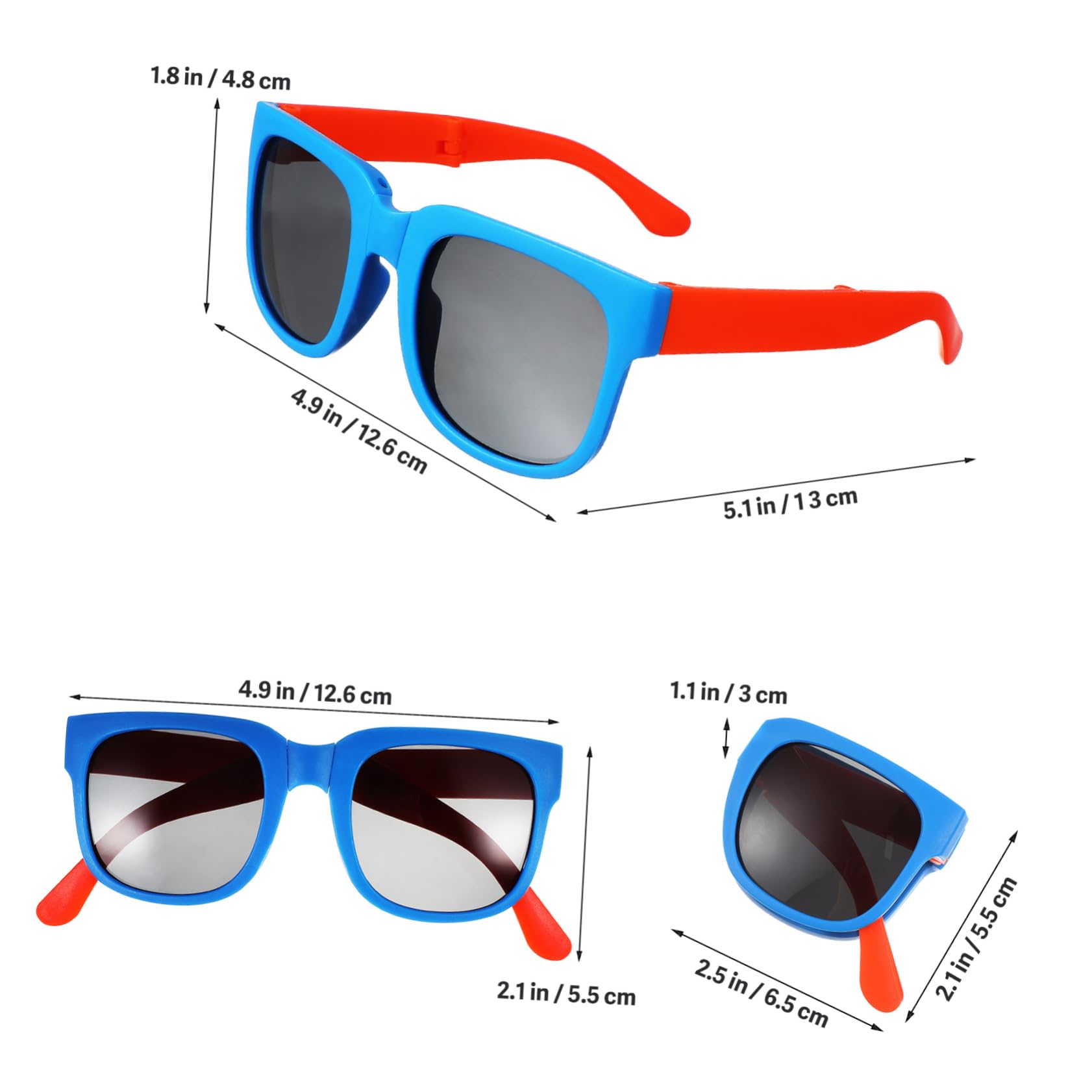 Healvian 6 Pcs Folding Sunglasses UV Protection Party Favors for Lightweight and Comfortable Variety of Colors Scratch Resistant Lenses Outdoor Activities Friendly