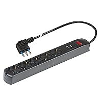 POLY POOL - PP2536.2 Ciabatta Multipresa Elettrica 5 Prese Schuko Multistandard Bivalent