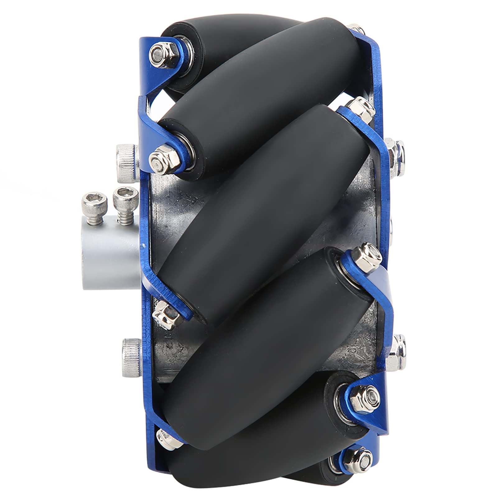 Linkes Mecanum-Rad, 4-Zoll-Aluminium-Mecanum-Rad mit TPU-Gummirollen für Industrieroboter, Robotik