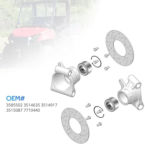 Vista 26 de Rodamientos de rueda delantera para Polaris Sportsman Ranger Magnum ACE Scrambler ATP (35x64x37) Heavy Duty