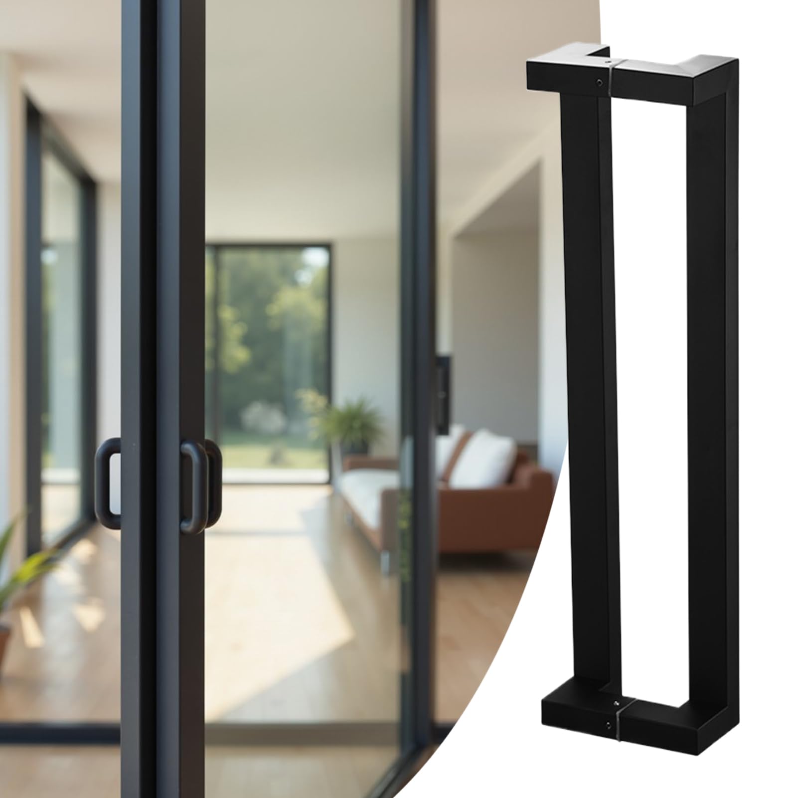 Tirador de puerta de acero inoxidable | Tirador de puerta de doble curvado - Palanca de tracción de tubo cuadrado de acero inoxidable para baño, lugar de trabajo, exterior