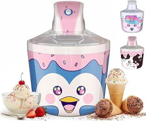 Penguin Electric Ice Cream Maker Machine for Kids – Countertop Soft Serve