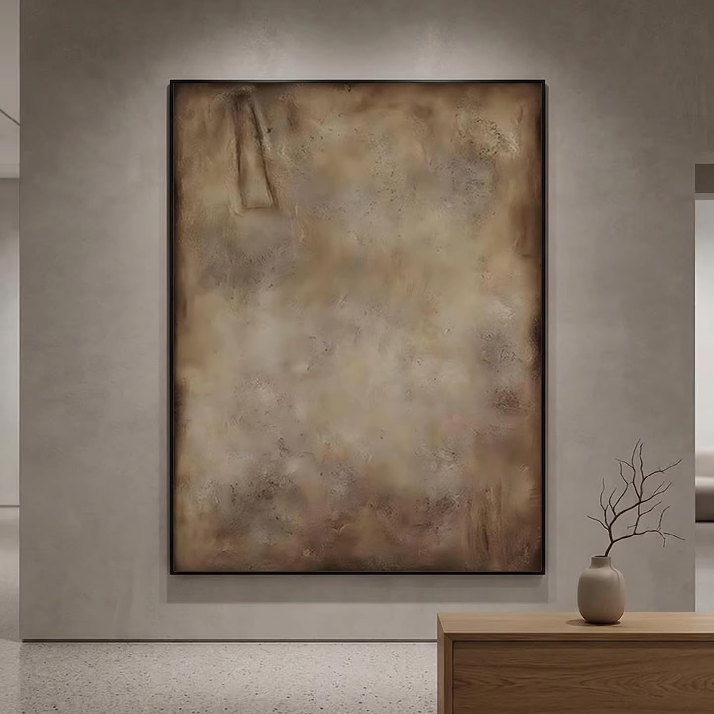 awtrhfc Minimalist Canvas Prints, Wall Art, Earth Tone Abstract Unframed Poster Wall Art Prints Ideal(60x80cm(24x31in)/No frame)