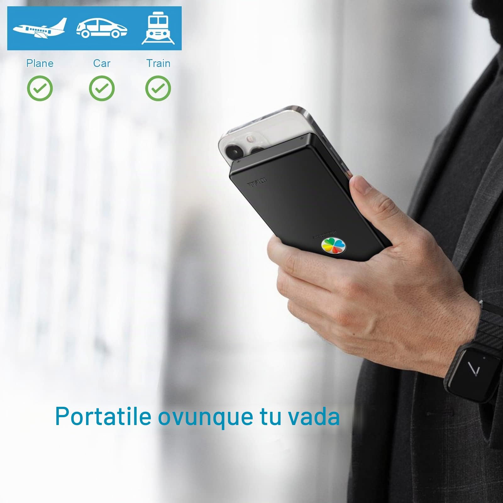 iDiskk Disco rigido esterno per iPhone Lightning da 2 TB (2000 GB) certificato MFi con 3 cavi integrati Hard disk portatile, disco rigido USB-C per iPhone e iPad/PC e cellulari TYPE-C (nero)