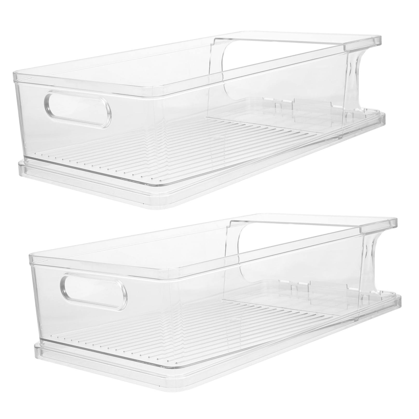 Cabilock 2pcs Refrigerator Beverage Can Organizers Canned Food Storage Boxes for Soda Beer Space-Saving Design High-Grade Pet Material for Easy Organization Kitchen and Fridge