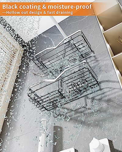SWTYMIKI Hanging Shower Caddy Organiser, 2-Tier Stainless Steel Shower Shelf Hanging, No Drilling Installation - Image 2