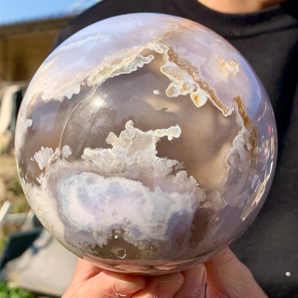 Agate Quartz Crystal Ball Decoration Ornaments (Size : 50-55mm)