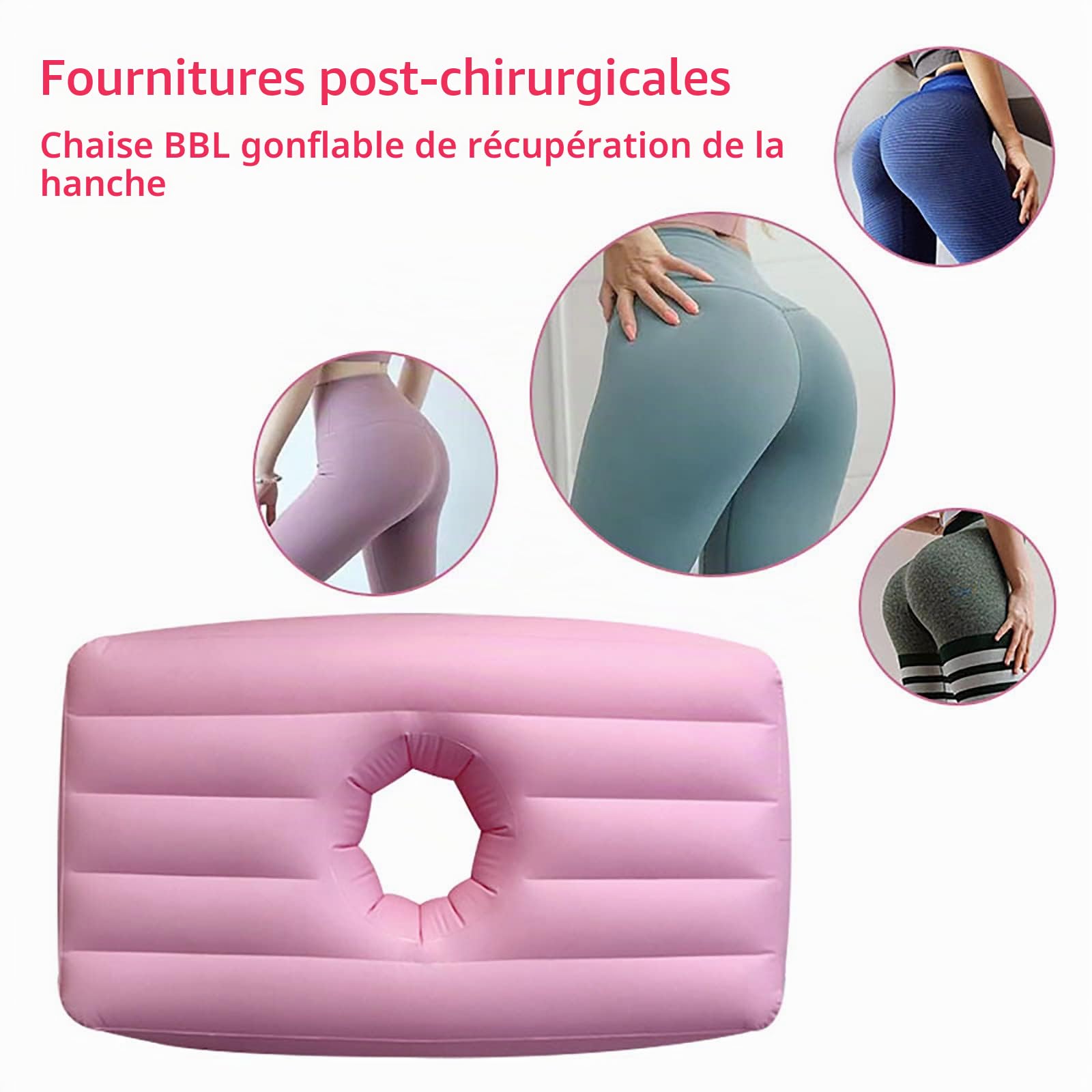 Matelas gonflable BBL après chirurgie, oreiller de lit BBL après chirurgie pour fesses, lit de récupération brésilien avec trou pour dormir après une chirurgie de récupération des fesses