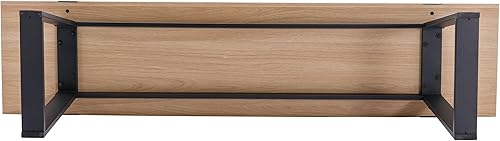 Miniatura 8 de VESCASA Banco de comedor de madera de 60 pulgadas con patas de metal negro para comedor, cocina, roble natural