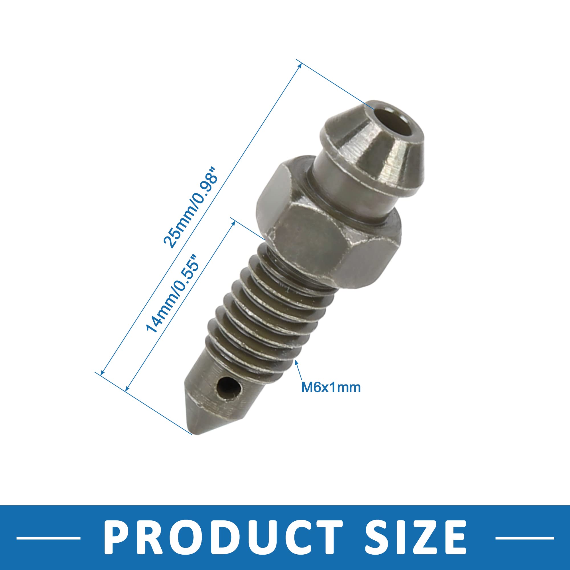 Viti Di Spurgo ABSOPRO Per Moto - M6x1mm, Set Di 2, Con Cappuccio, Per Freni - Foto 3