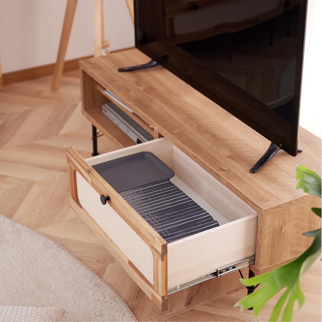 新品☆120cm テレビボード 引出し付 木目調 モダンデザイン ヴィンテージ調 新品120cm テレビボード 引出し付 木目調 モダンデザイン