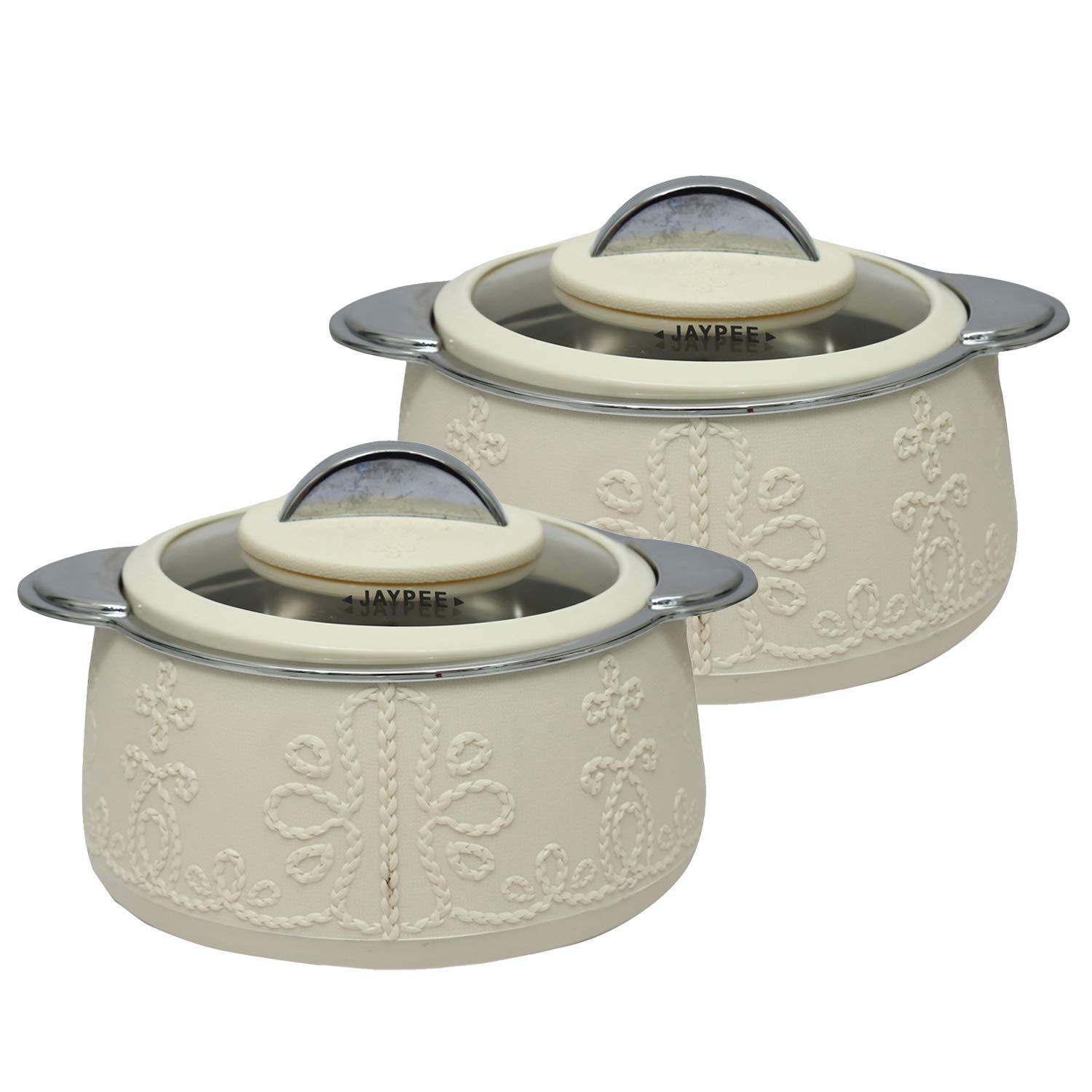 Jaypee Fabrene Serving Twin Set Casserole PUF Insulated |Inner Stainless Steel |Anti Lock Lid Toughened Glass | Hot Box for Serve Chapatti, Dishes, 1000+1000 ml, Ivory (B07KZMVWF8) Amazon Price History, Amazon Price Tracker
