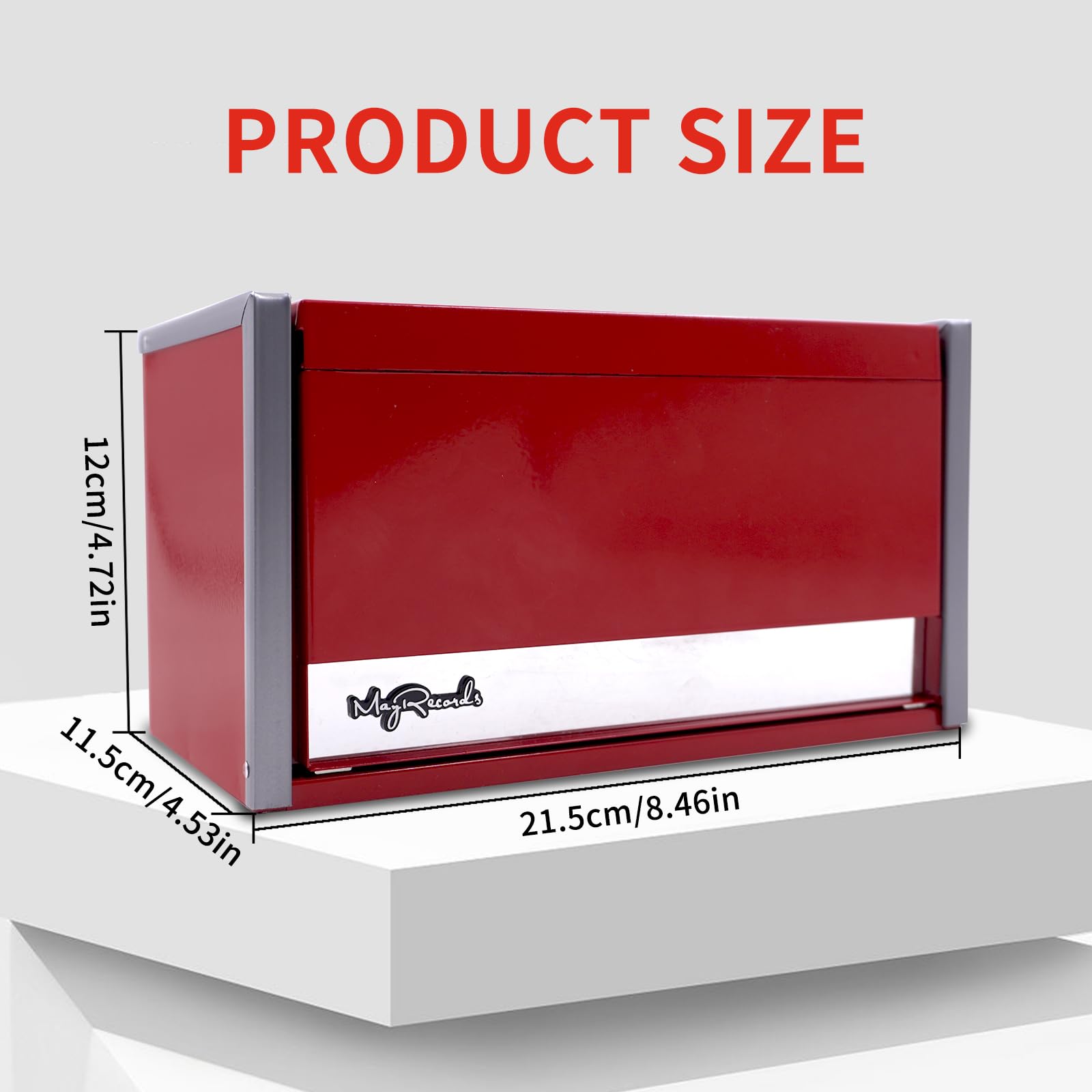 Mini Metal Tool Box with 3 Drawers and Top Storage Portable Micro With Compartments Multifunctional Tool Box for Tools Storage and Organizers,Home DIY (Red) - Image 2