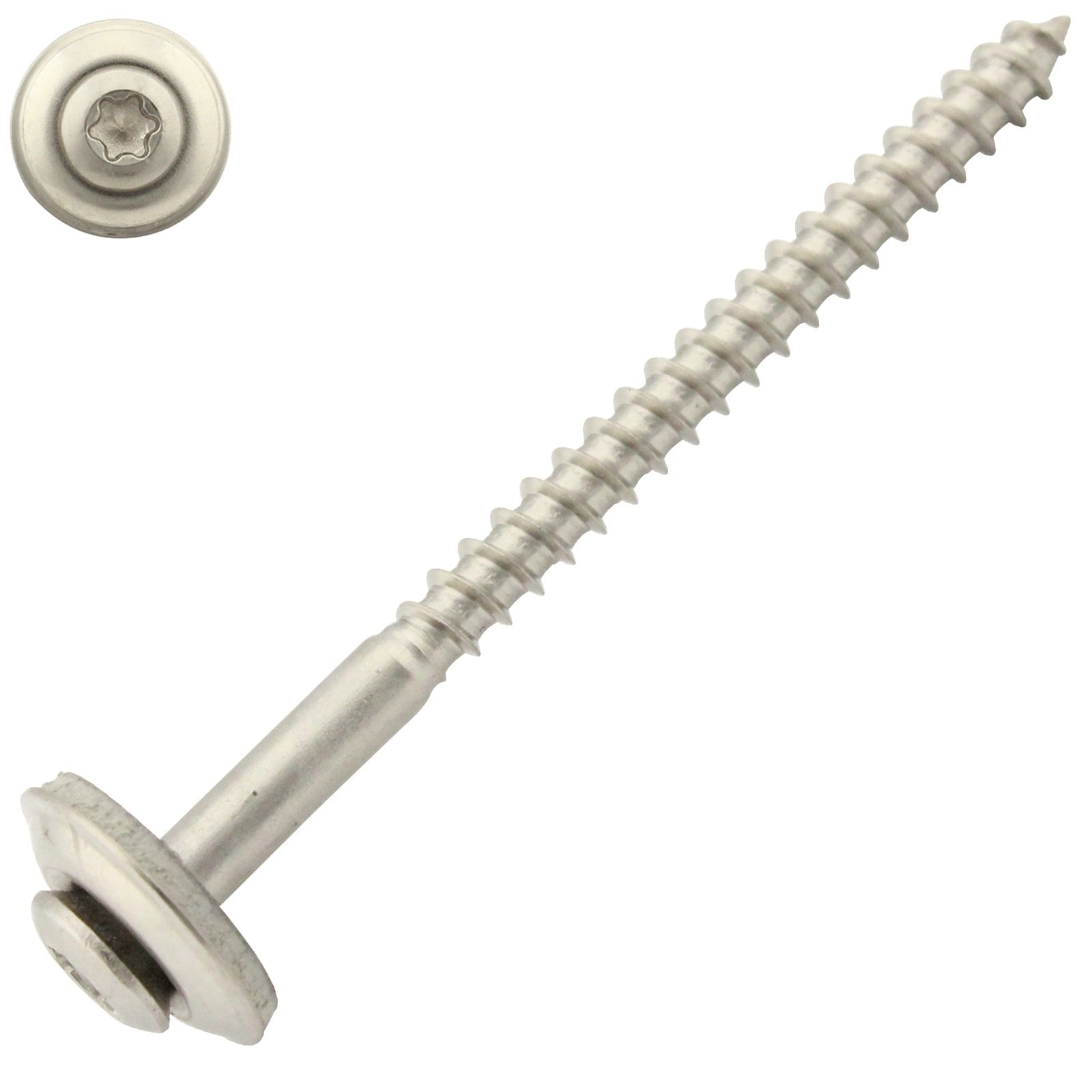 100 Stück Spenglerschrauben mit EPDM Dichtscheibe - 15 mm - Innensechsrund TX - 4,5x70 mm DIN7995 Edelstahl A2 V2A - SC-Normteile