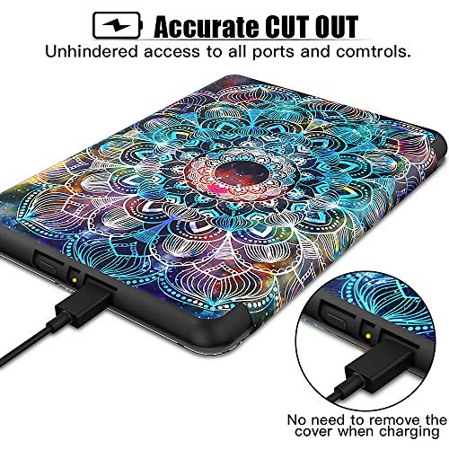 Vori Tpu Case For 6" Kindle Paperwhite (10Th Generation, 2018 Release), Water-Safe Protective Slimshell Smart Cover With Auto Sleep/Wake For Amazon Kindle Paperwhite 2018 E-Reader, Mandalas #TOP4