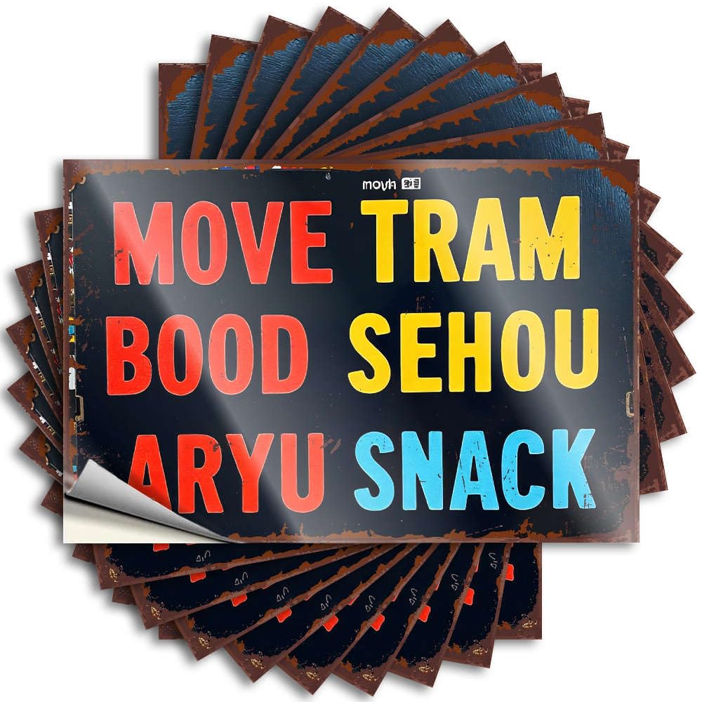 Fzfn Colour Move Tram, Bood Sehou. Aryu Snack. Water Feminist - Stuff For Bedroom Lettering Sticker Self Adhesive Sticker(8X12cm)