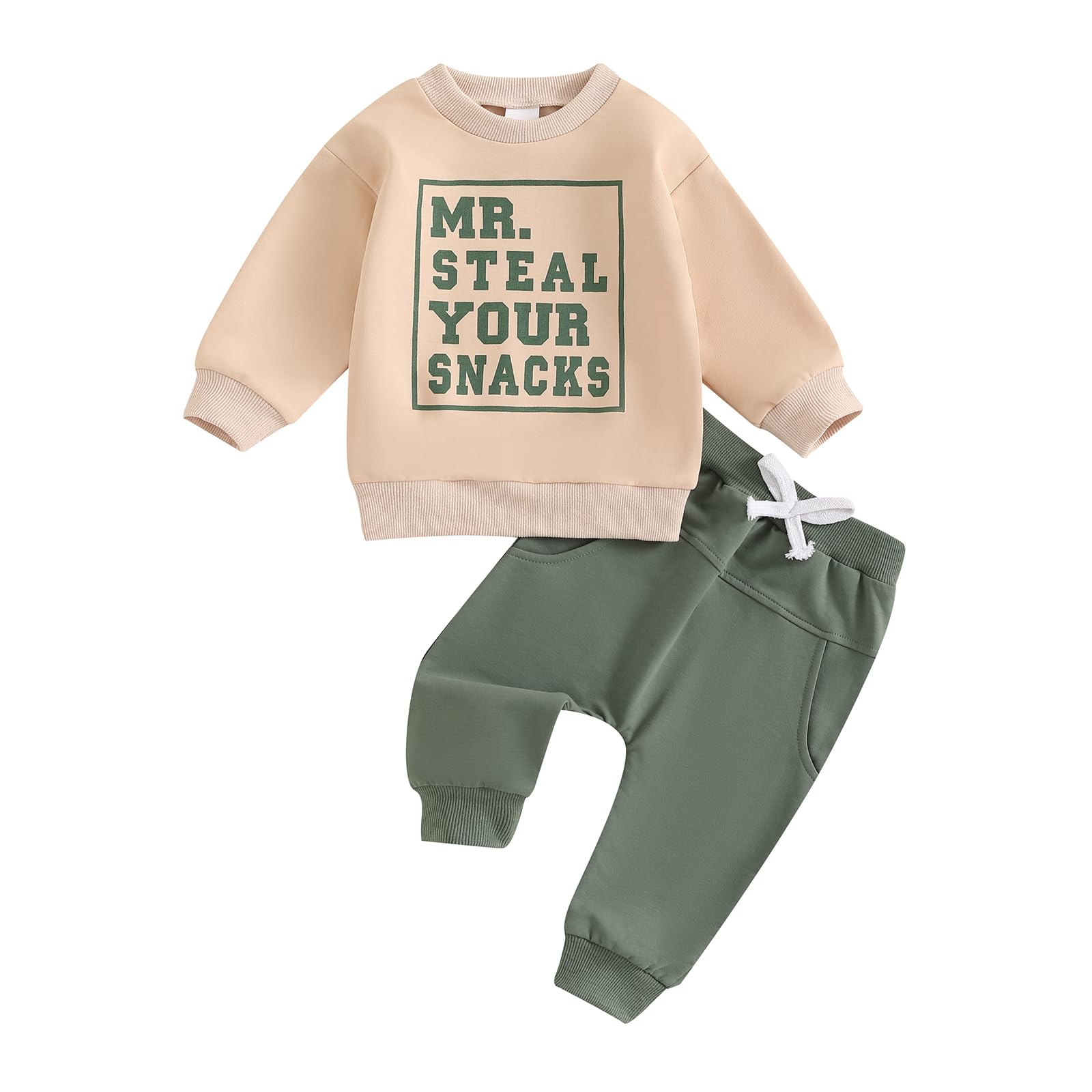 PanLidapanToddler Baby Boy Fall Winter Outfit Letter Print Sweatshirt Jumper Elasticated Waist Trouser Jogger Clothes Set Tracksuit